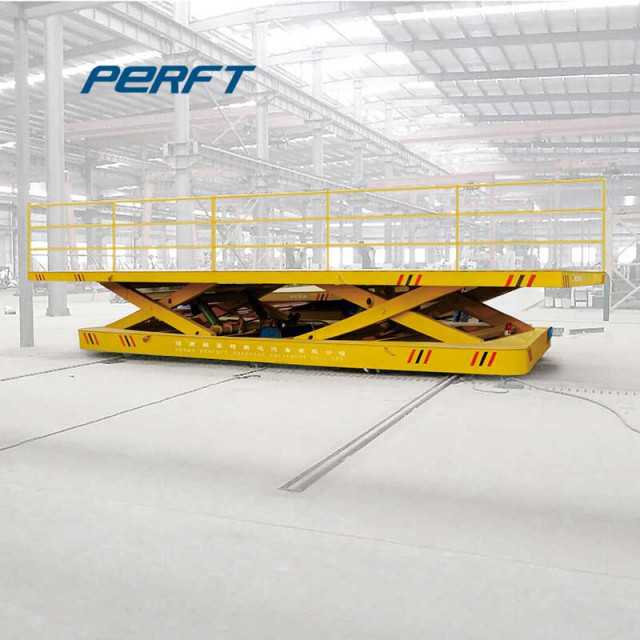 Hydraulic lifting coil rail transfer car for factory steel coils transportation